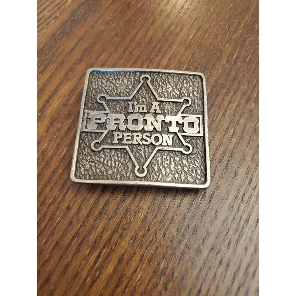 1981 I'm a Pronto Person ‎ ITT Phillips Drill Vintage Belt Buckle